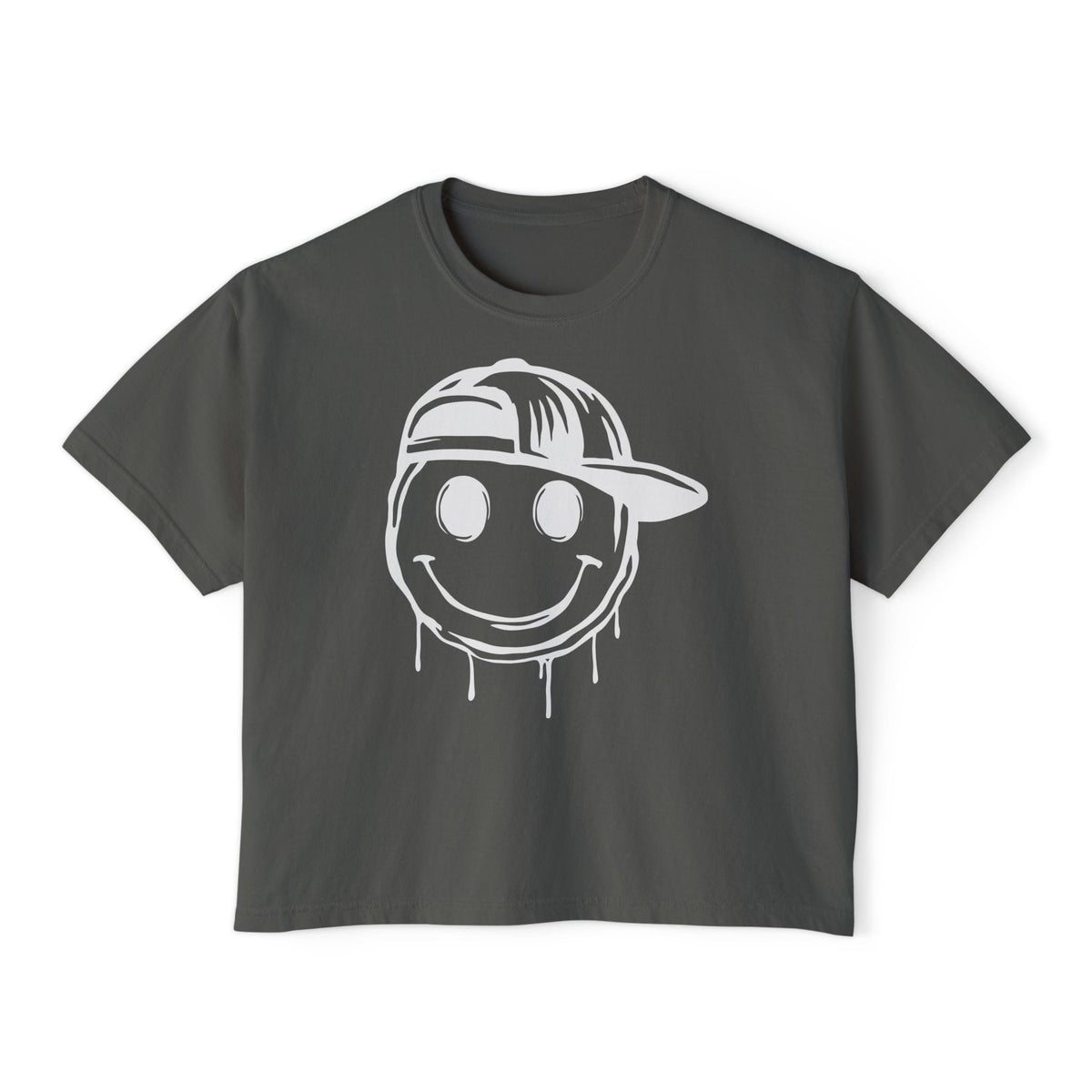 Melty Smiley Face w/Hat Women's Boxy Tee