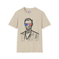 Abraham Lincoln w/Flag Sunglasses Adult T-shirt