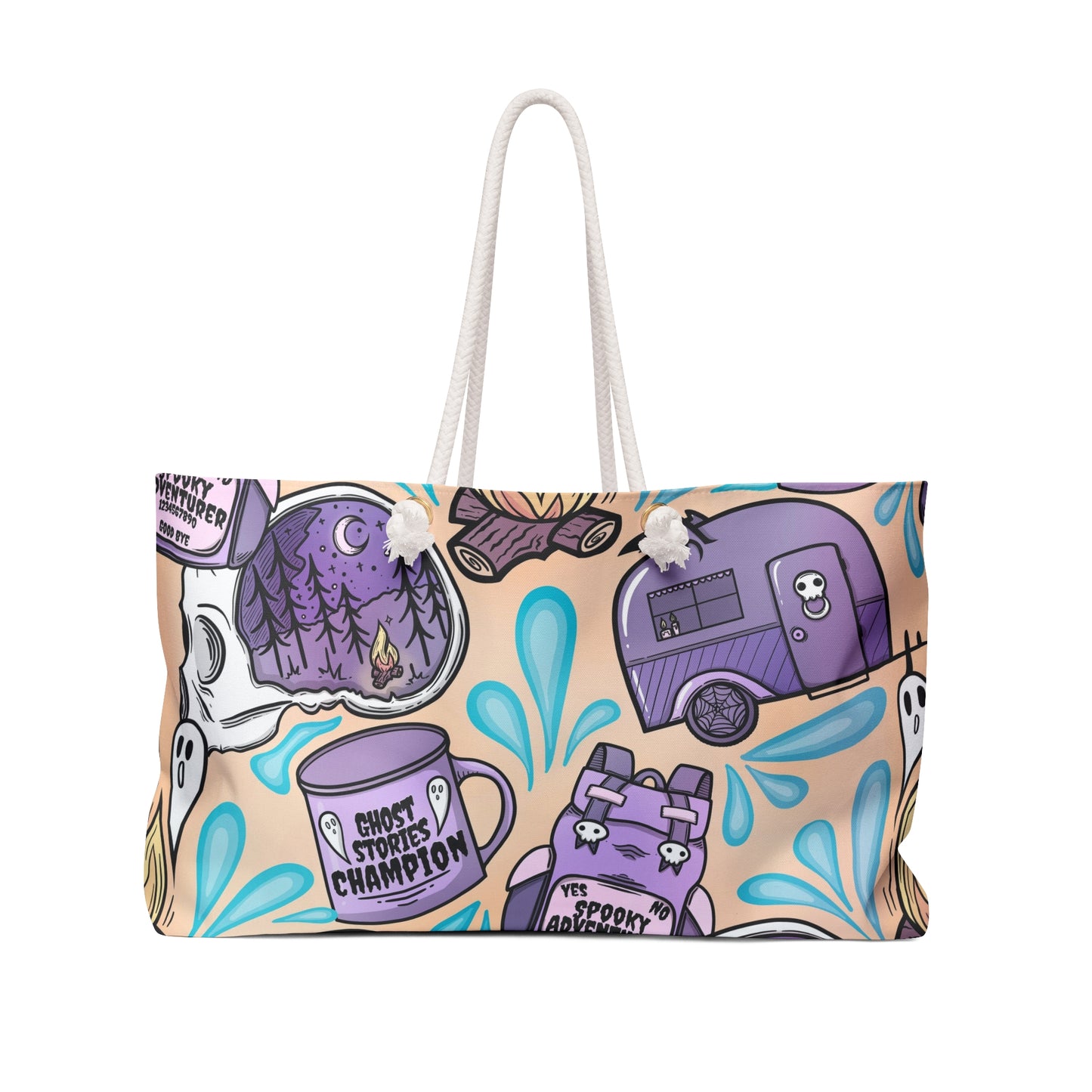 Spooky Camping (Peach/Purple) Weekender Bag
