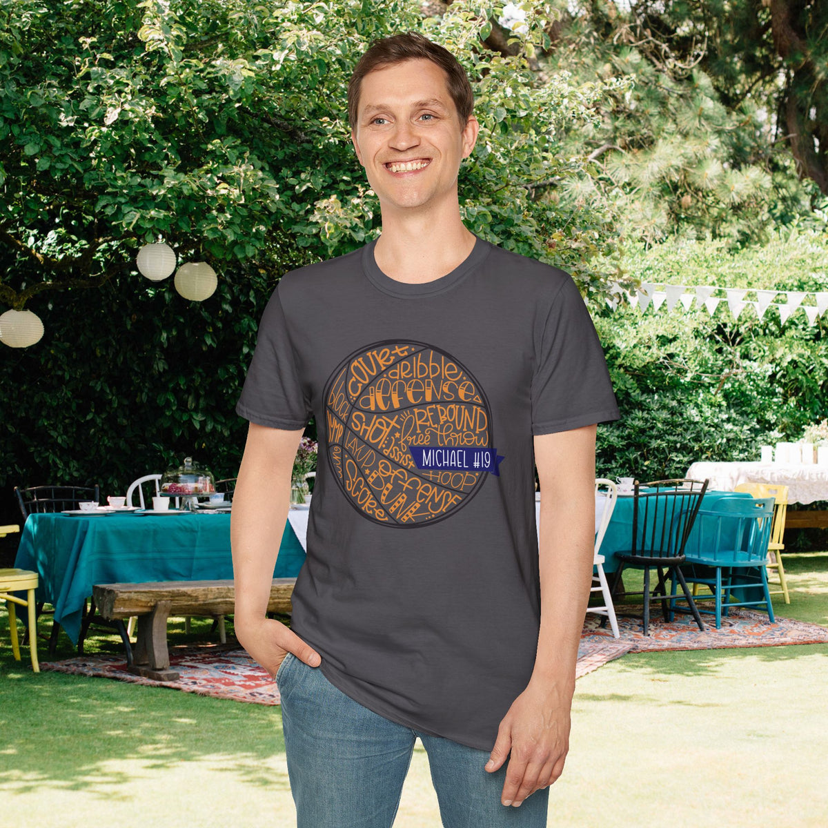 Personalized Basketball Cheer Team Adult T-shirt