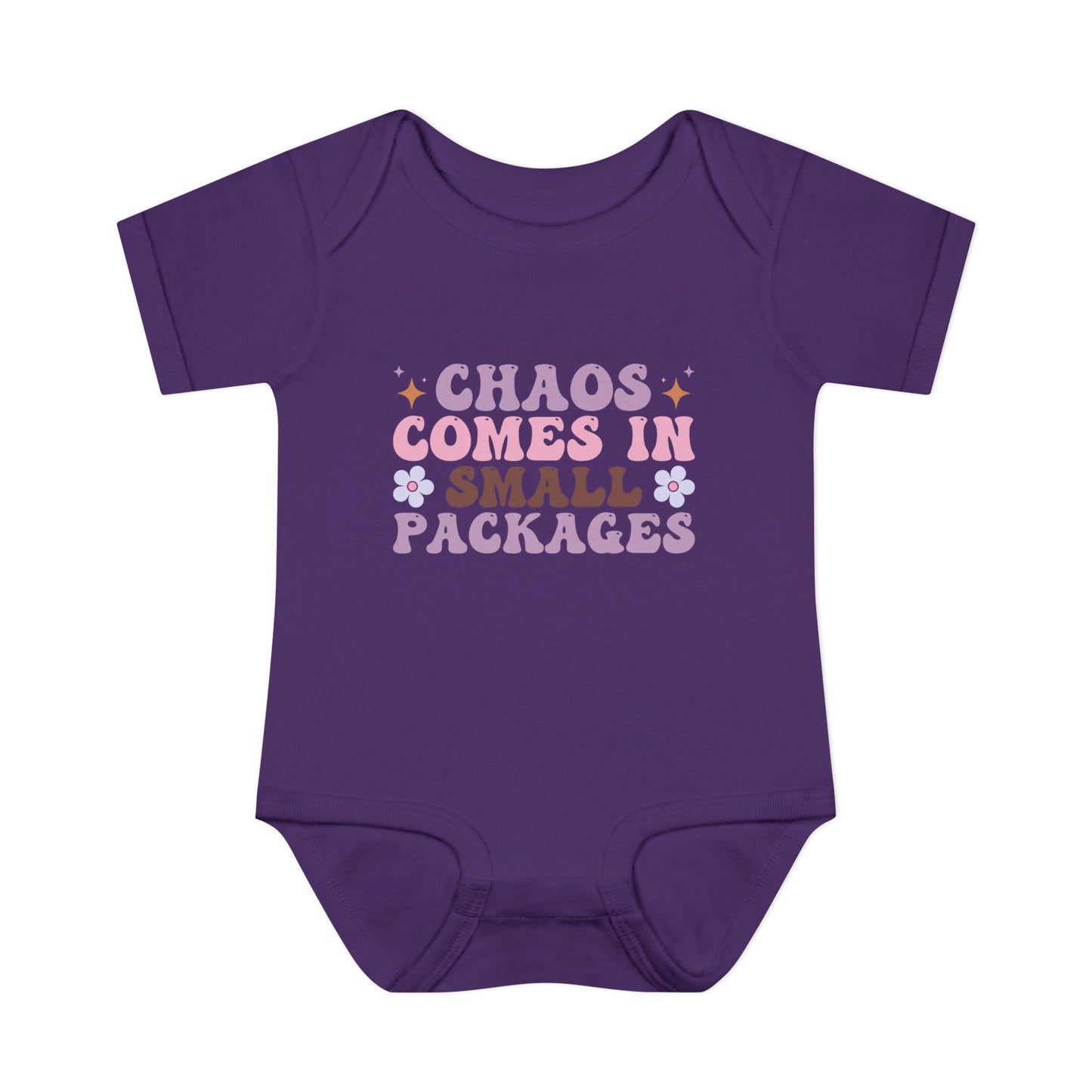 Chaos Comes In Small Packages Baby Rib Bodysuit
