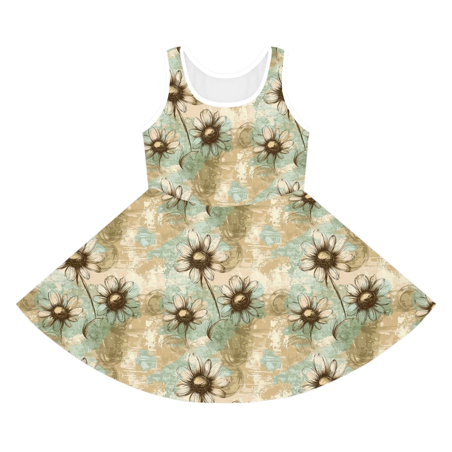 Worn Meadow Daisies Girls' Sleeveless Sundress