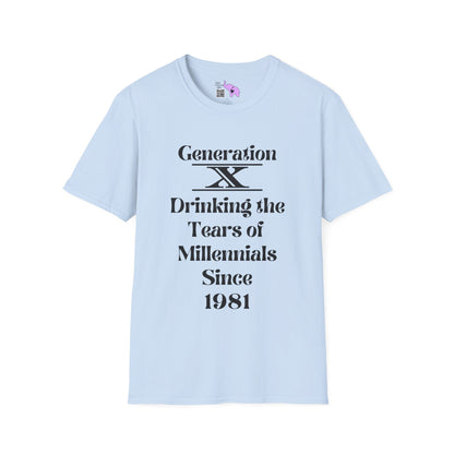 GenX Drinking Millennial Tears Adult T-shirt