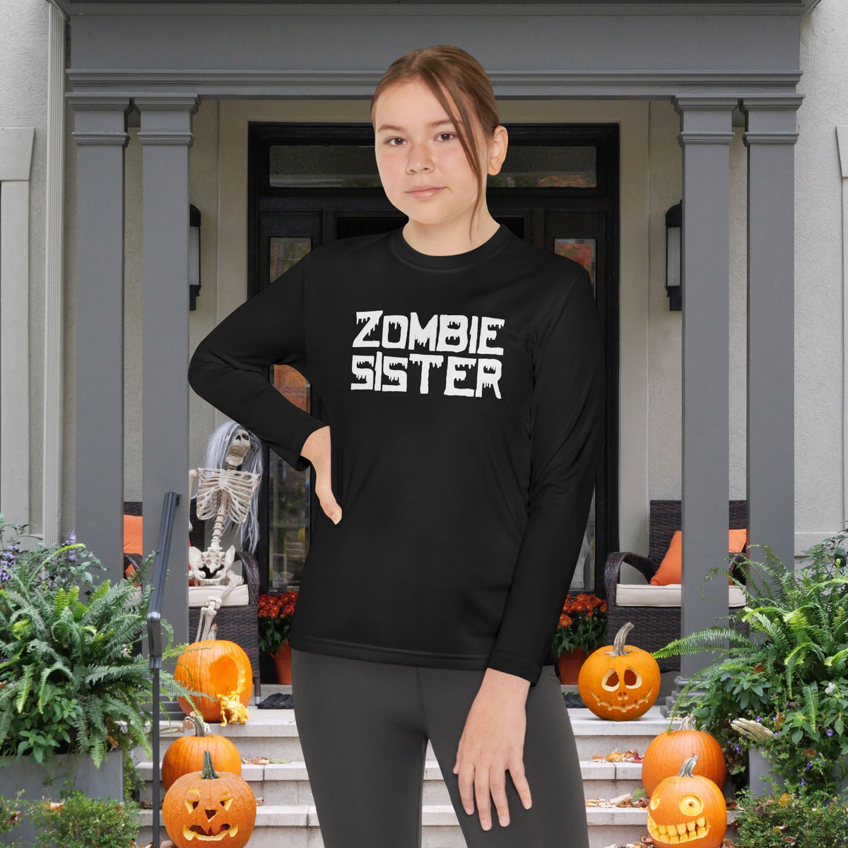 ""Zombie Sister Youth Long Sleeve Tee