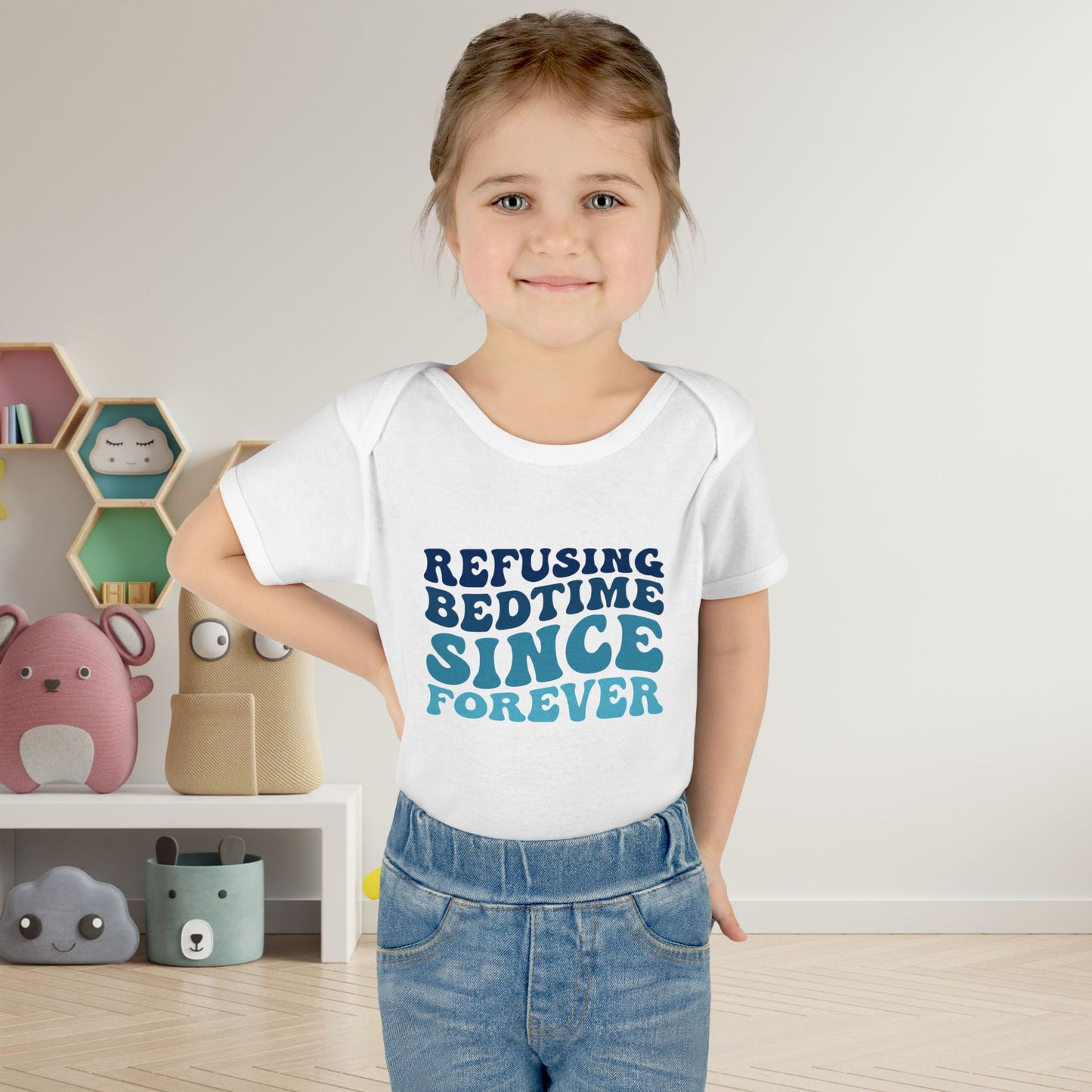 Refusing Bedtime Since Forever Baby Rib Bodysuit