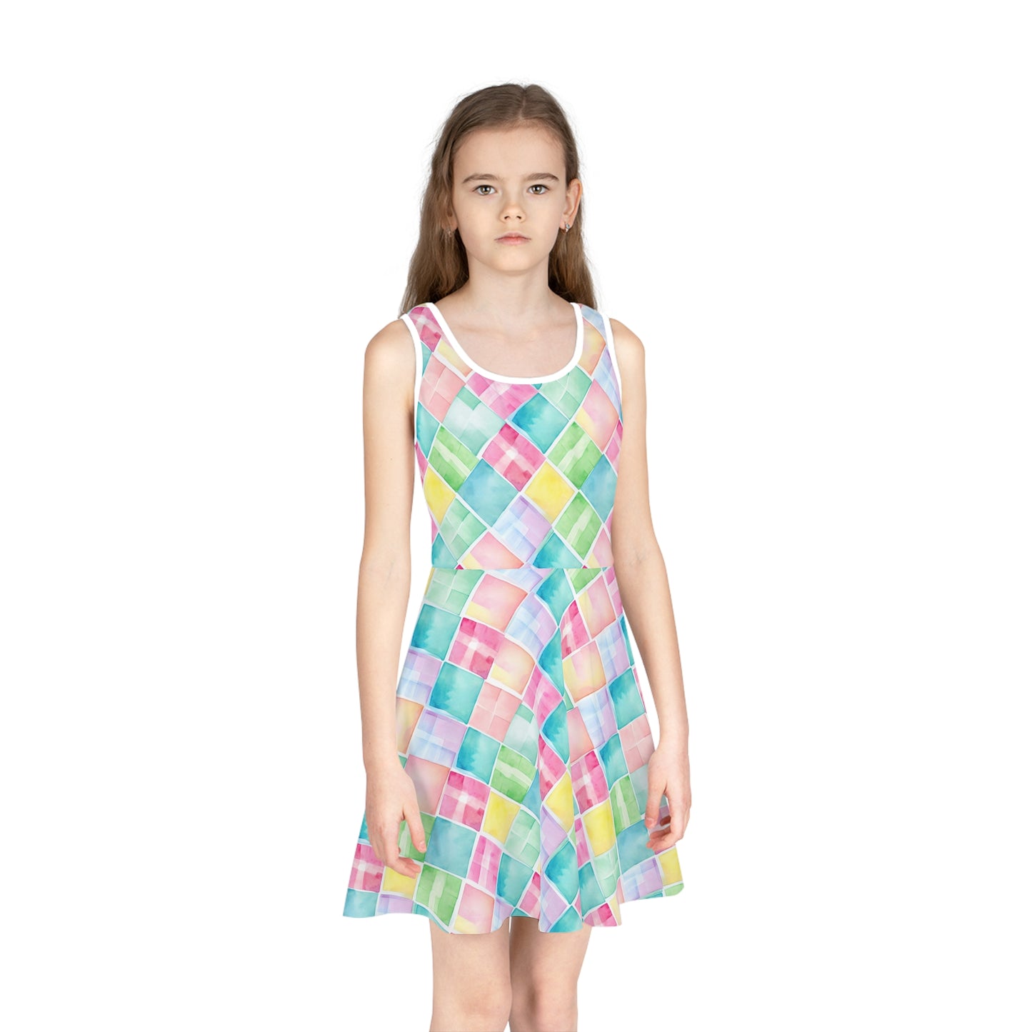 Watercolor Weave Girls Sundress