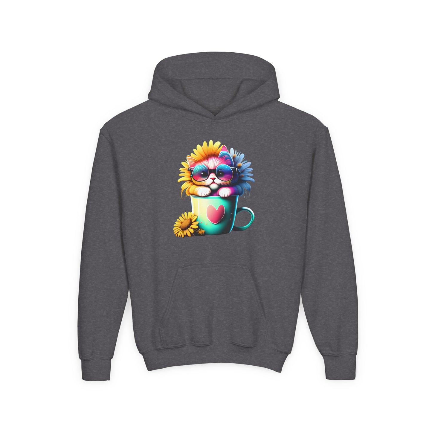 Cool Sunflower Kitten 2 Youth Hoodie