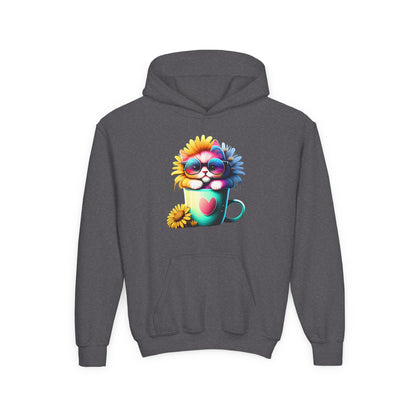 Cool Sunflower Kitten 2 Youth Hoodie