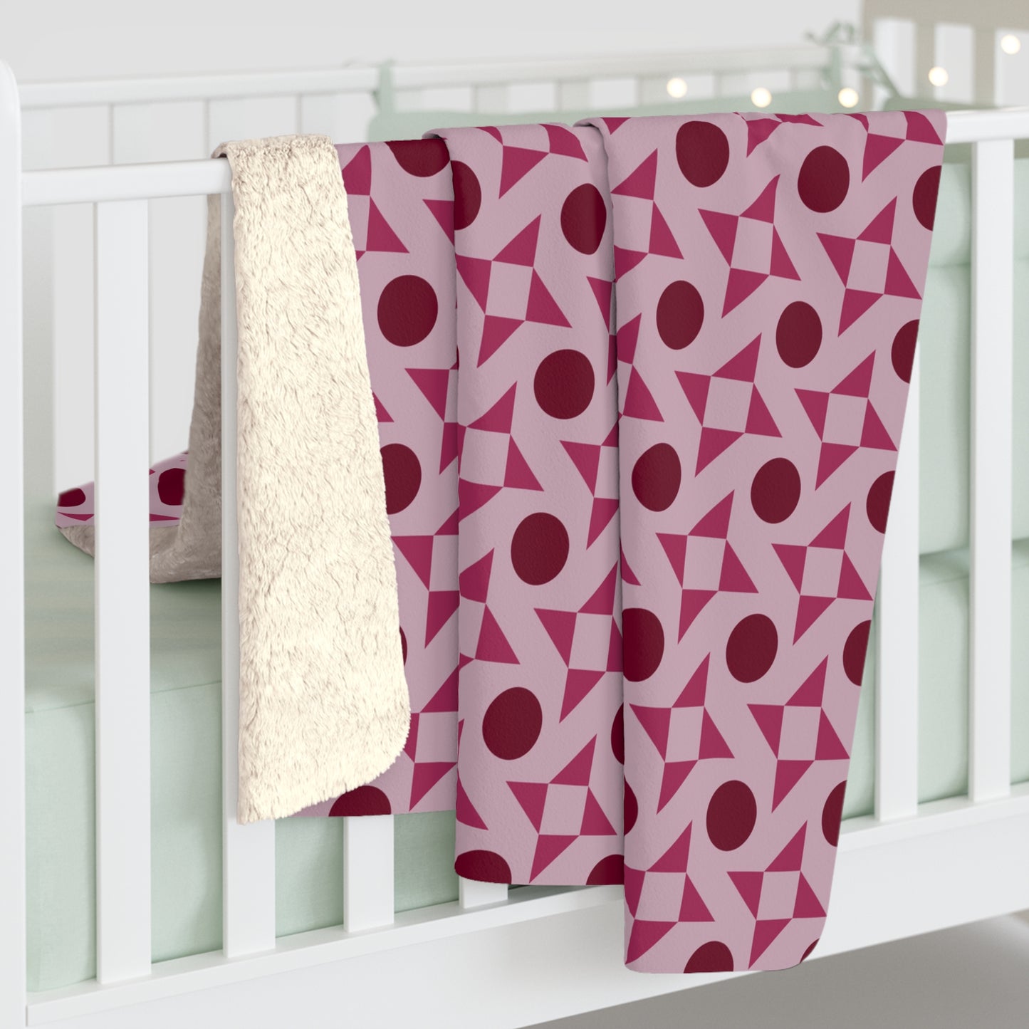 Crimson Pinwheels Fleece Blanket