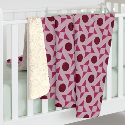 Crimson Pinwheels Fleece Blanket