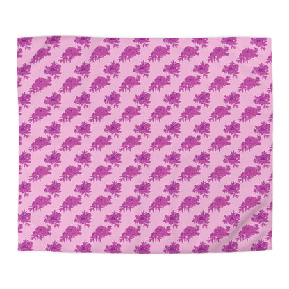 Bubblegum Bloom Peonies Microfiber Duvet Cover