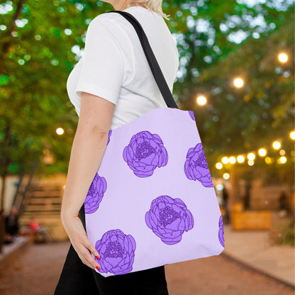 Lilac Mist Peonies Canvas Tote Bag