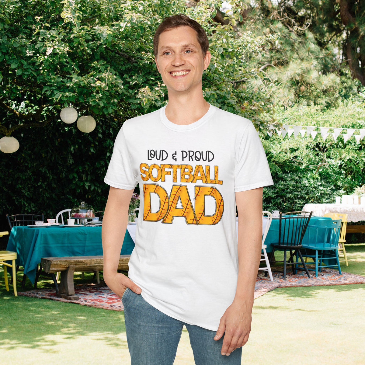 Loud & Proud Softball Dad Adult T-shirt