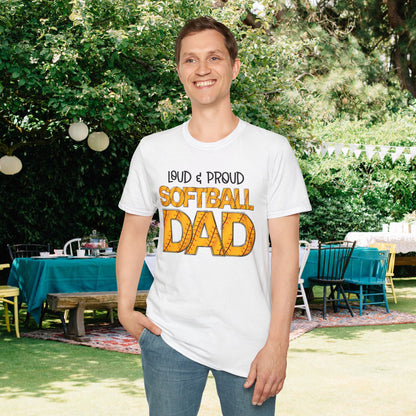 Loud & Proud Softball Dad Adult T-shirt