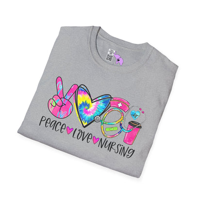 Peace Love Nursing Adult T-shirt