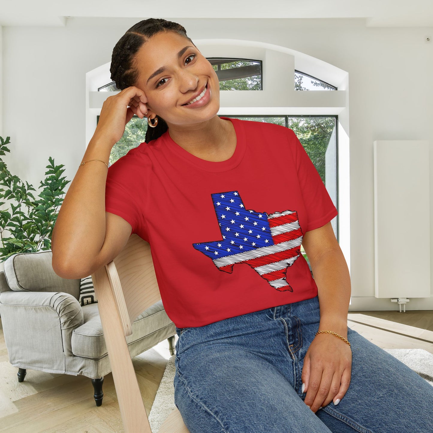 Texas American Flag 2 Adult T-shirt