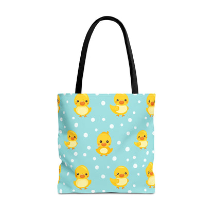 Ducky Dot Parade Canvas Tote Bag
