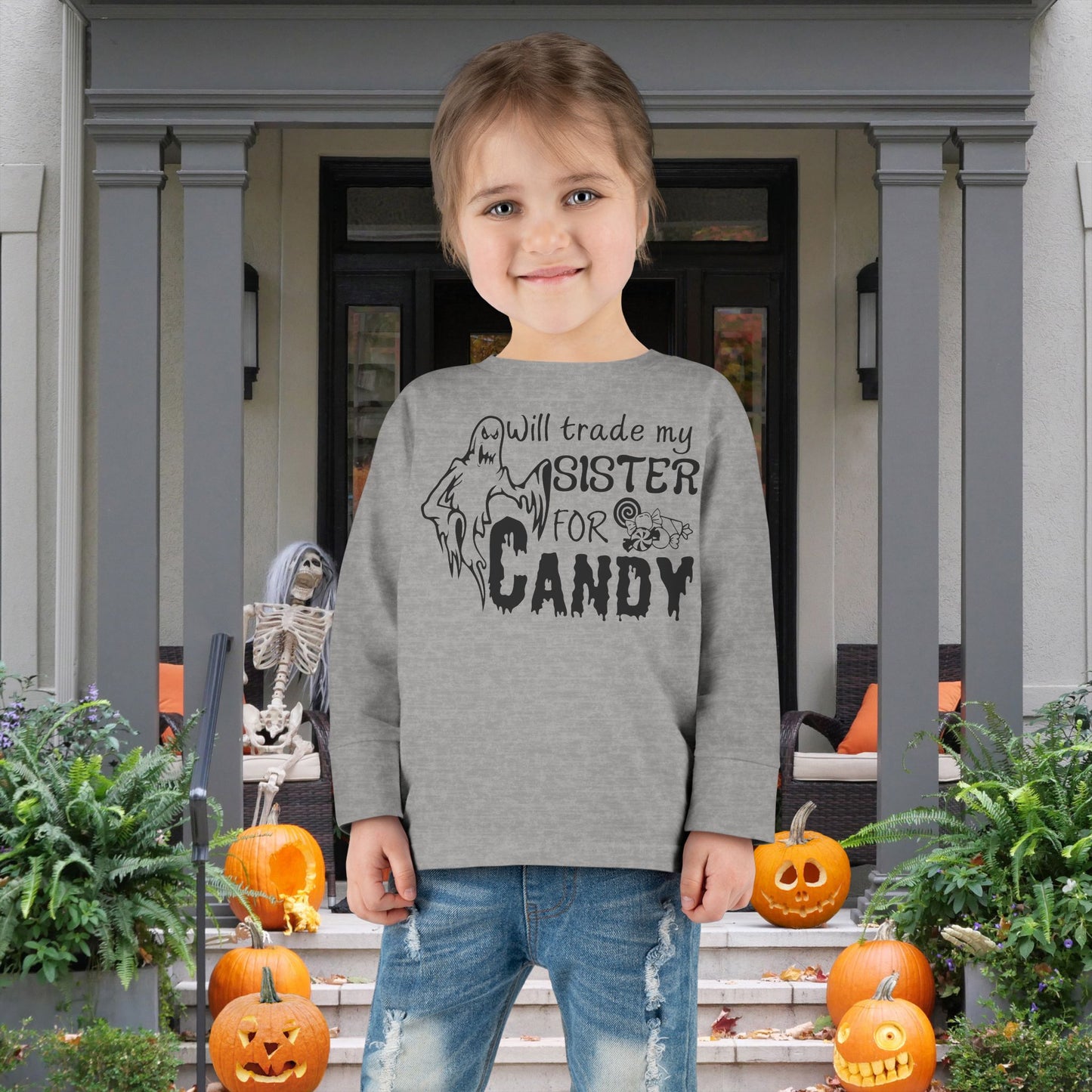 Will Trade My Sister For Candy Toddler Long Sleeve Tee
