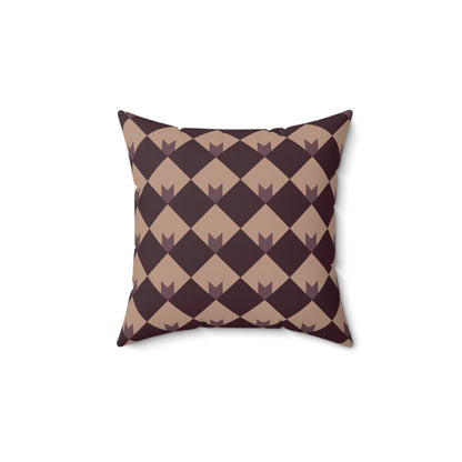 Diamond Bloom-Crimson & Plum Throw Pillow