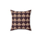 Diamond Bloom-Crimson & Plum Throw Pillow
