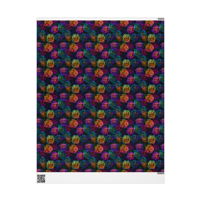 Neon Whisper Blooms Wrapping Paper