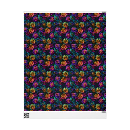 Neon Whisper Blooms Wrapping Paper