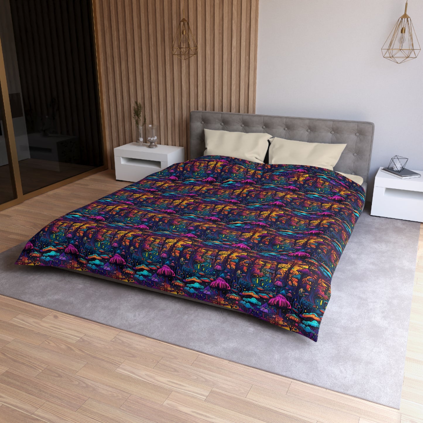 Psychedelic Spore Forest Microfiber Duvet Cover