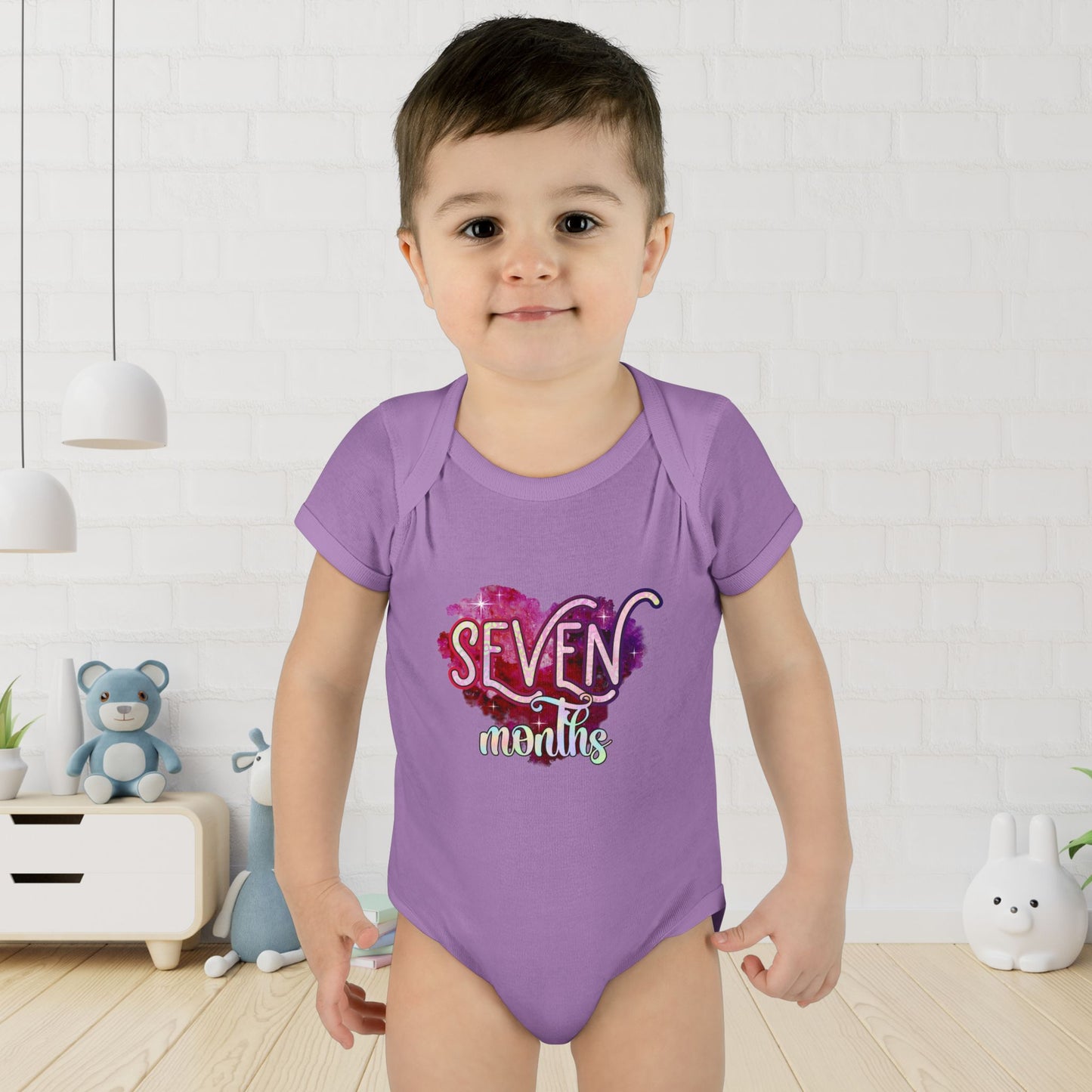 Stardust Baby Milestone Bodysuit-Seven Months