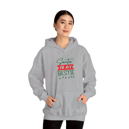 Santa Is My Bestie Adult Heavy Blend™ Hooded Sweatshirt