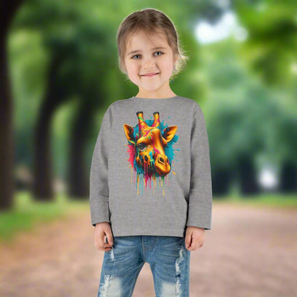 Colorful Giraffe Toddler Long Sleeve Tee