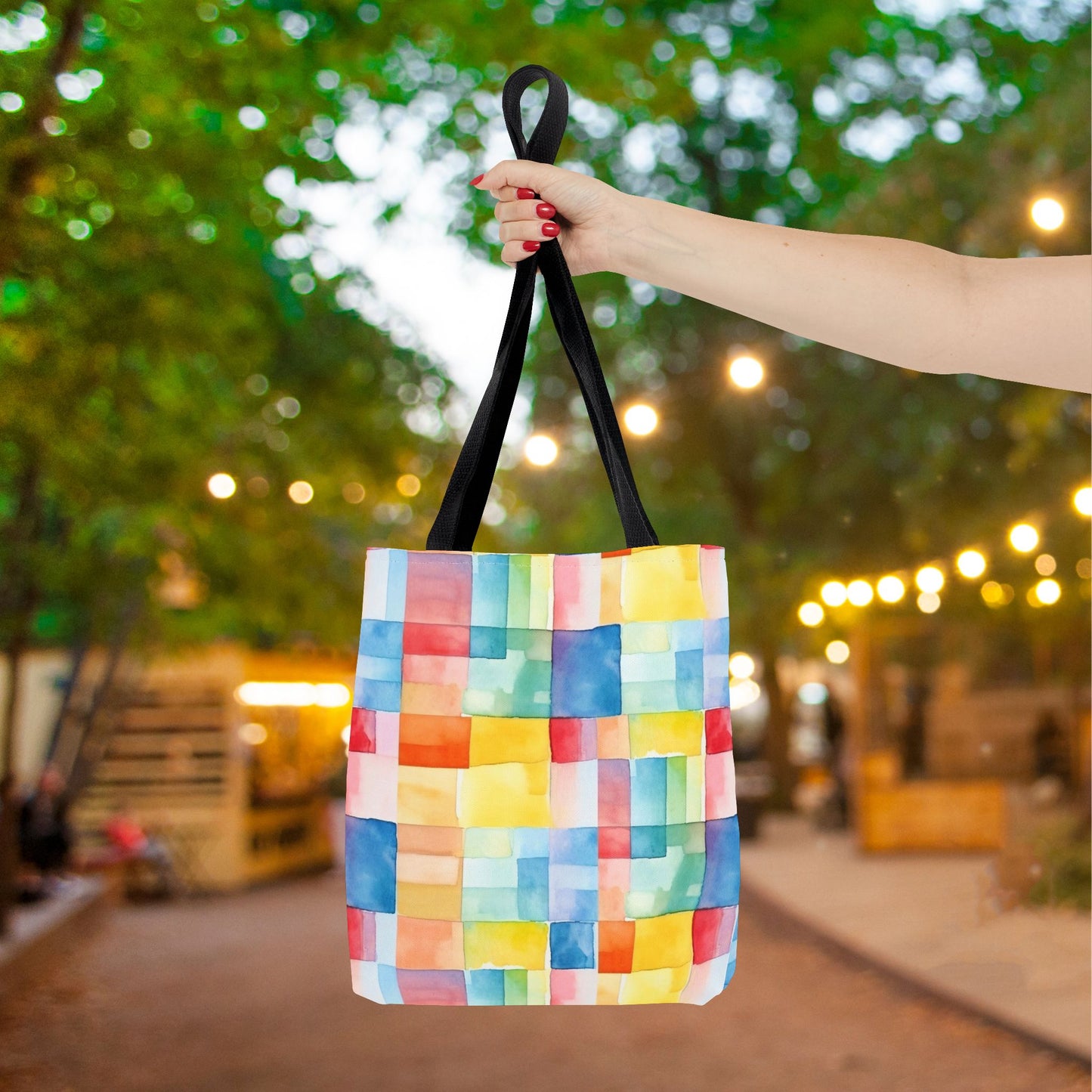 Mosaic Meadows Canvas Tote Bag