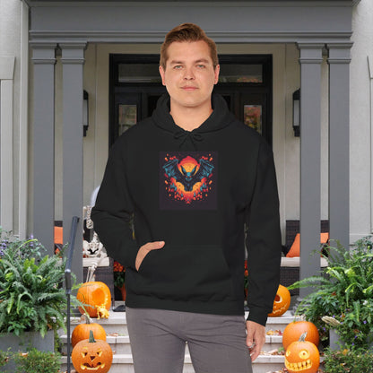 Creepy Bats Over Moon 7 Heavy Blend™ Hooded Sweatshirt