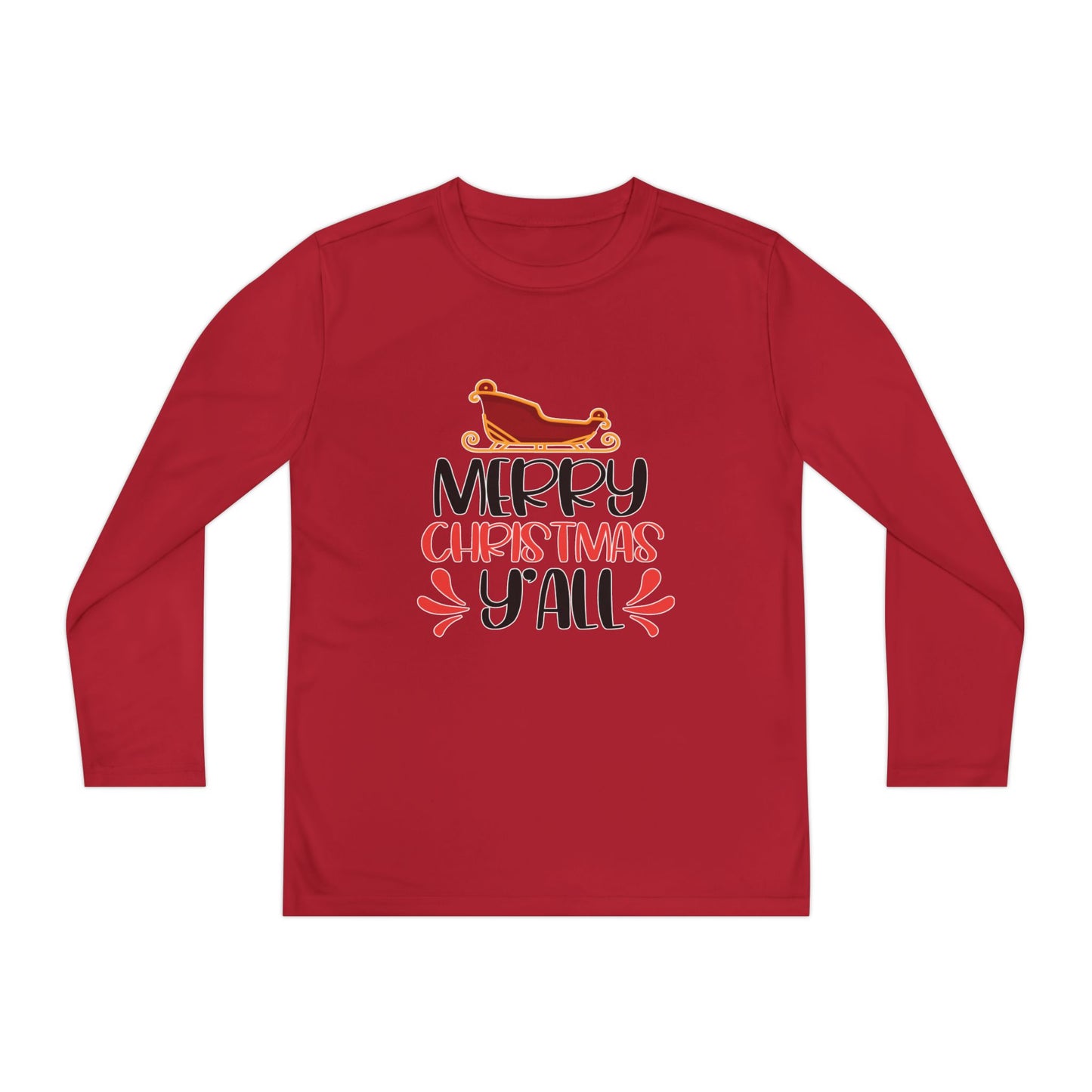 Merry Christmas Y'all Youth Long Sleeve Tee