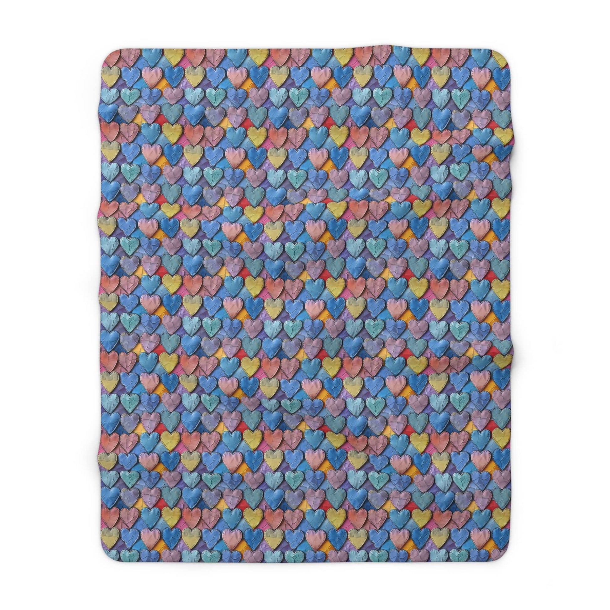 Color Pop Leather Hearts Fleece Blanket