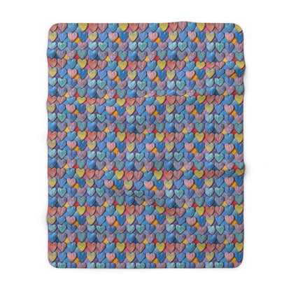 Color Pop Leather Hearts Fleece Blanket