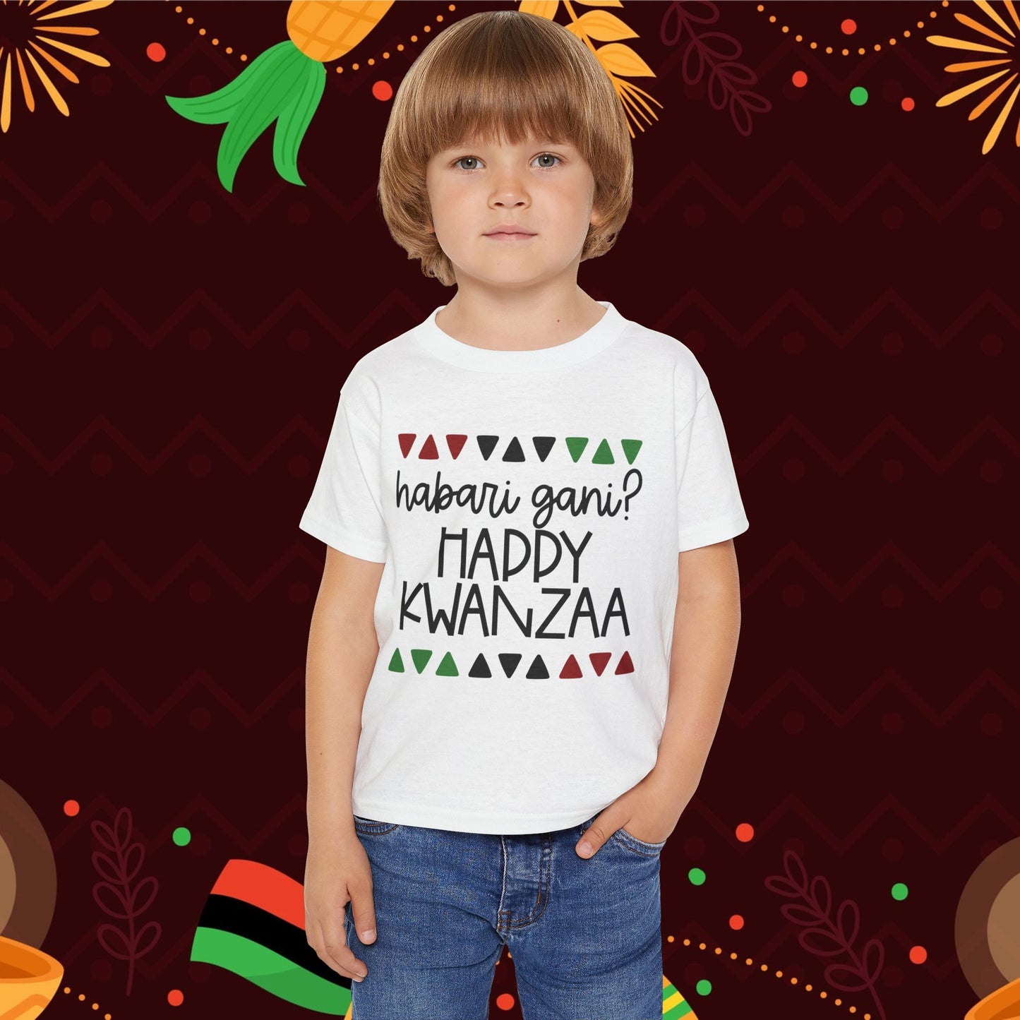 Habari Gani? Happy Kwanzaa Heavy Cotton™ Toddler T-shirt