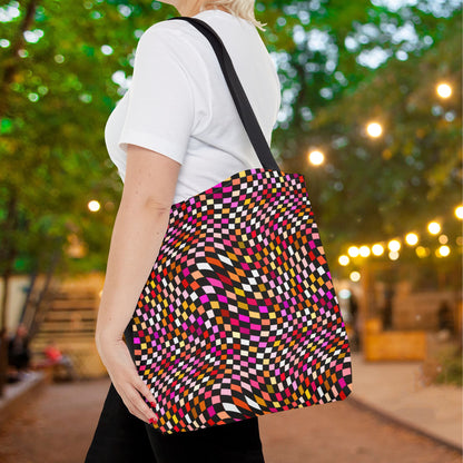 Warped Red Checkered Canvas Tote Bag