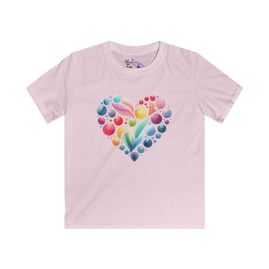 Color Pop Heart Youth Softstyle Tee