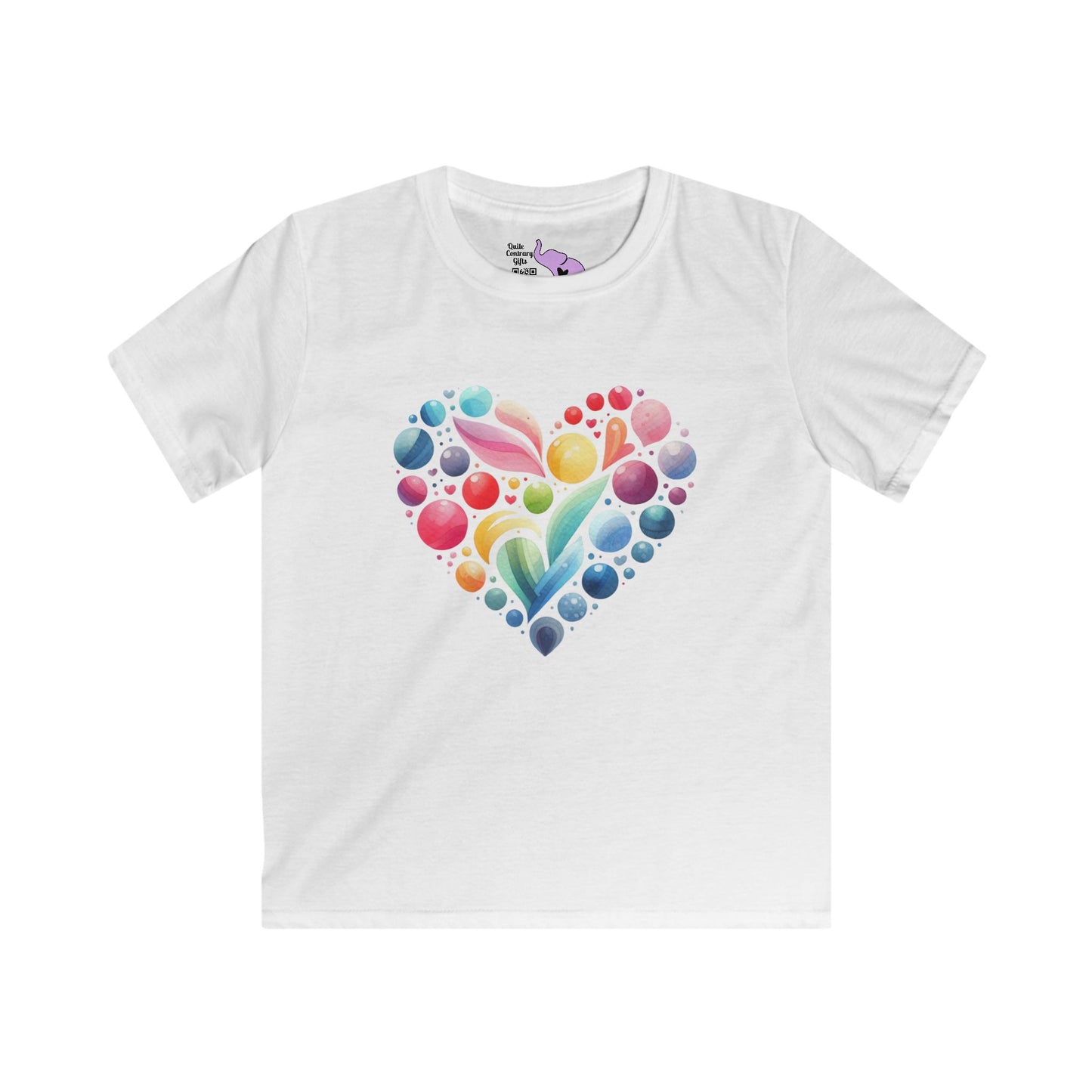 Color Pop Heart Youth Softstyle Tee