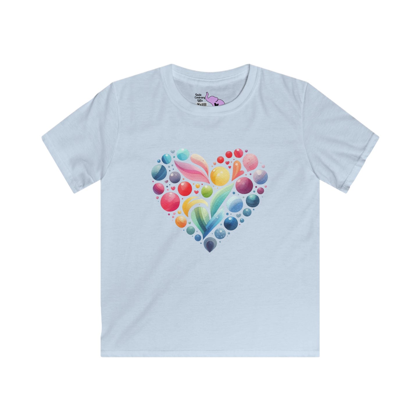 Color Pop Heart Youth Softstyle Tee