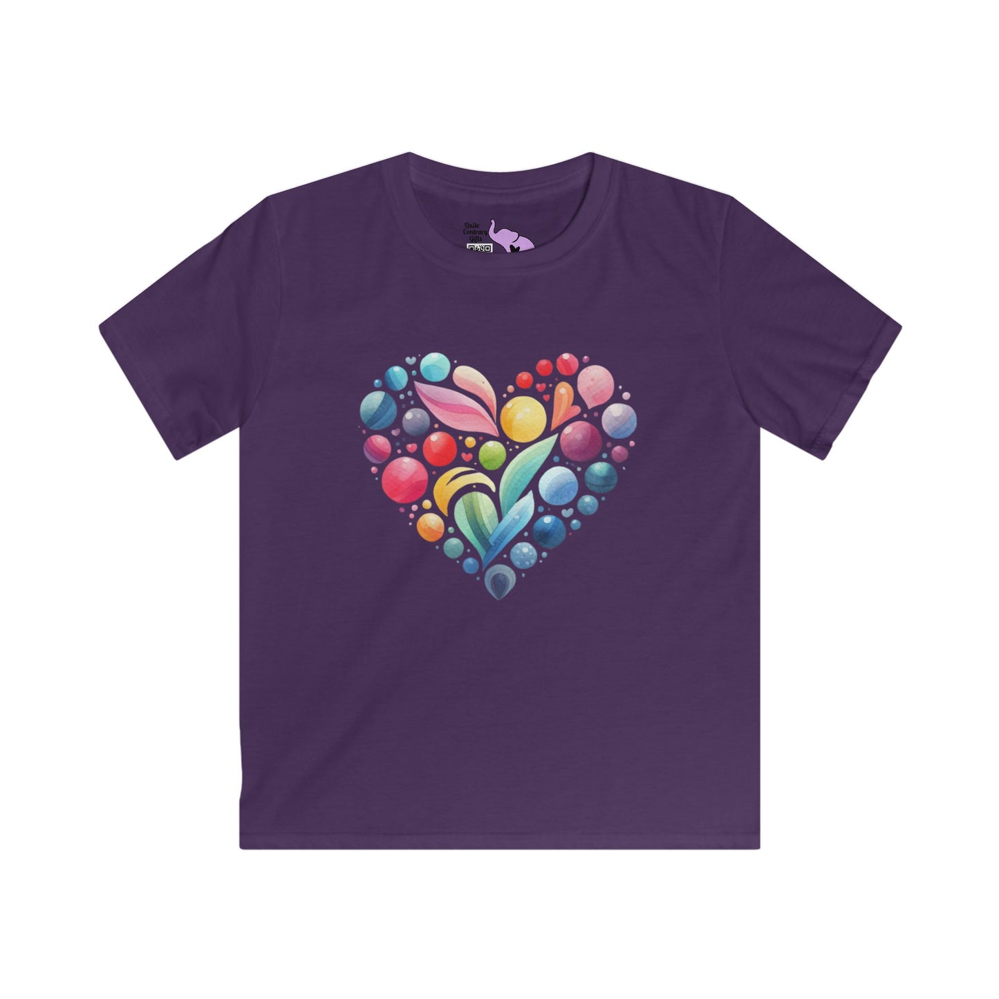 Color Pop Heart Youth Softstyle Tee