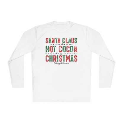 Santa Claus Hot Cocoa Christmas Adult Long Sleeve Tee