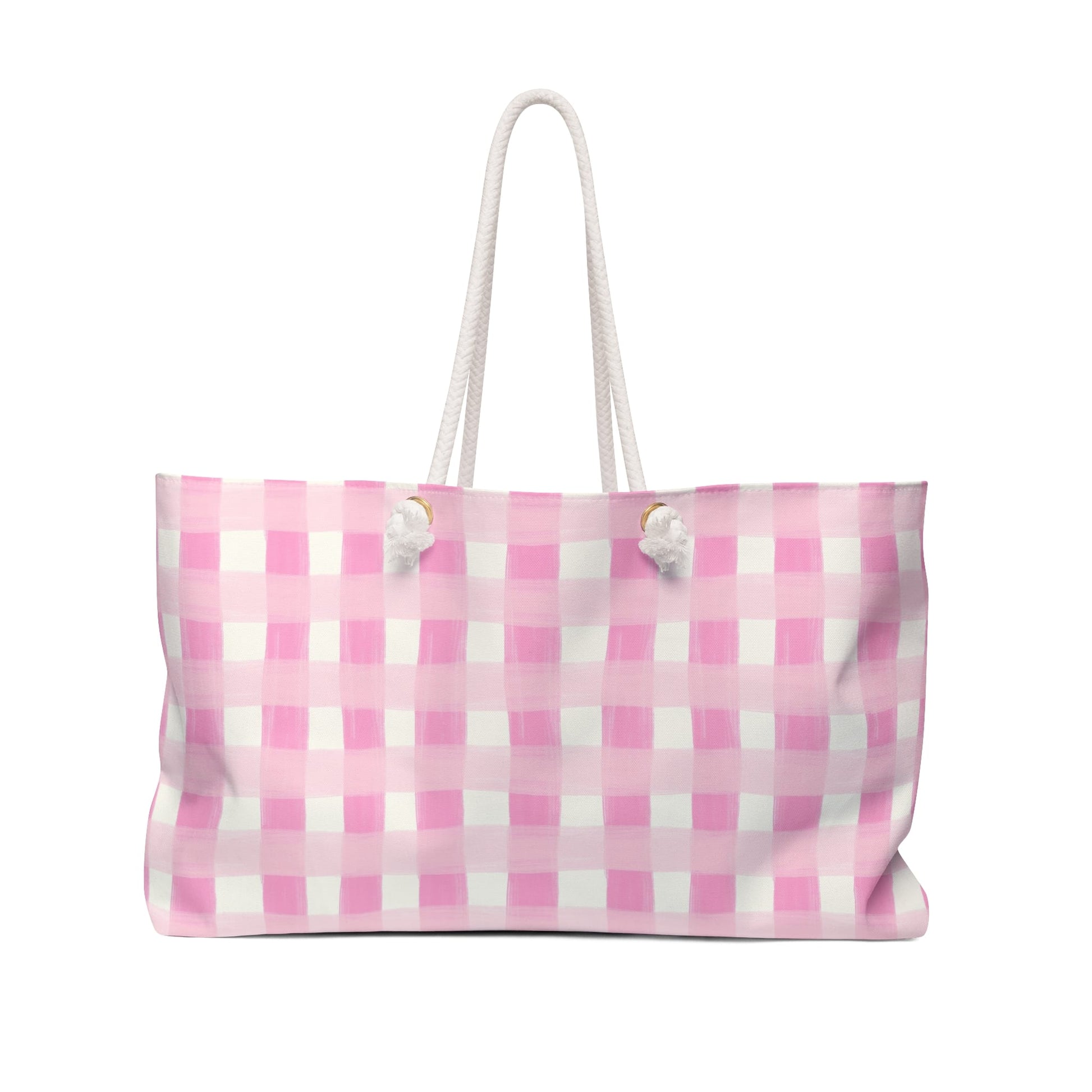 Dreamy Rose Gingham Weekender Bag