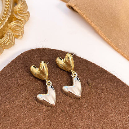 Simple Love Silver/Gold Contrast Earrings