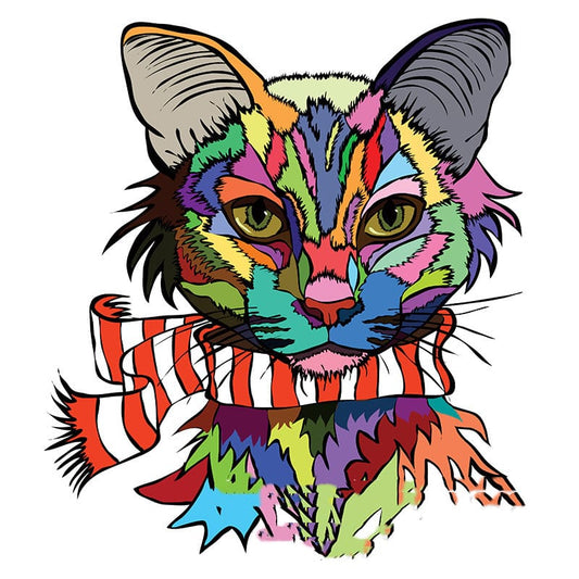 Colorful Cat Wooden Puzzle