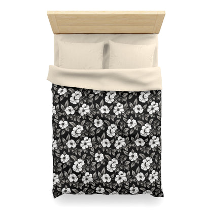 Black & White Daisies Microfiber Duvet Cover