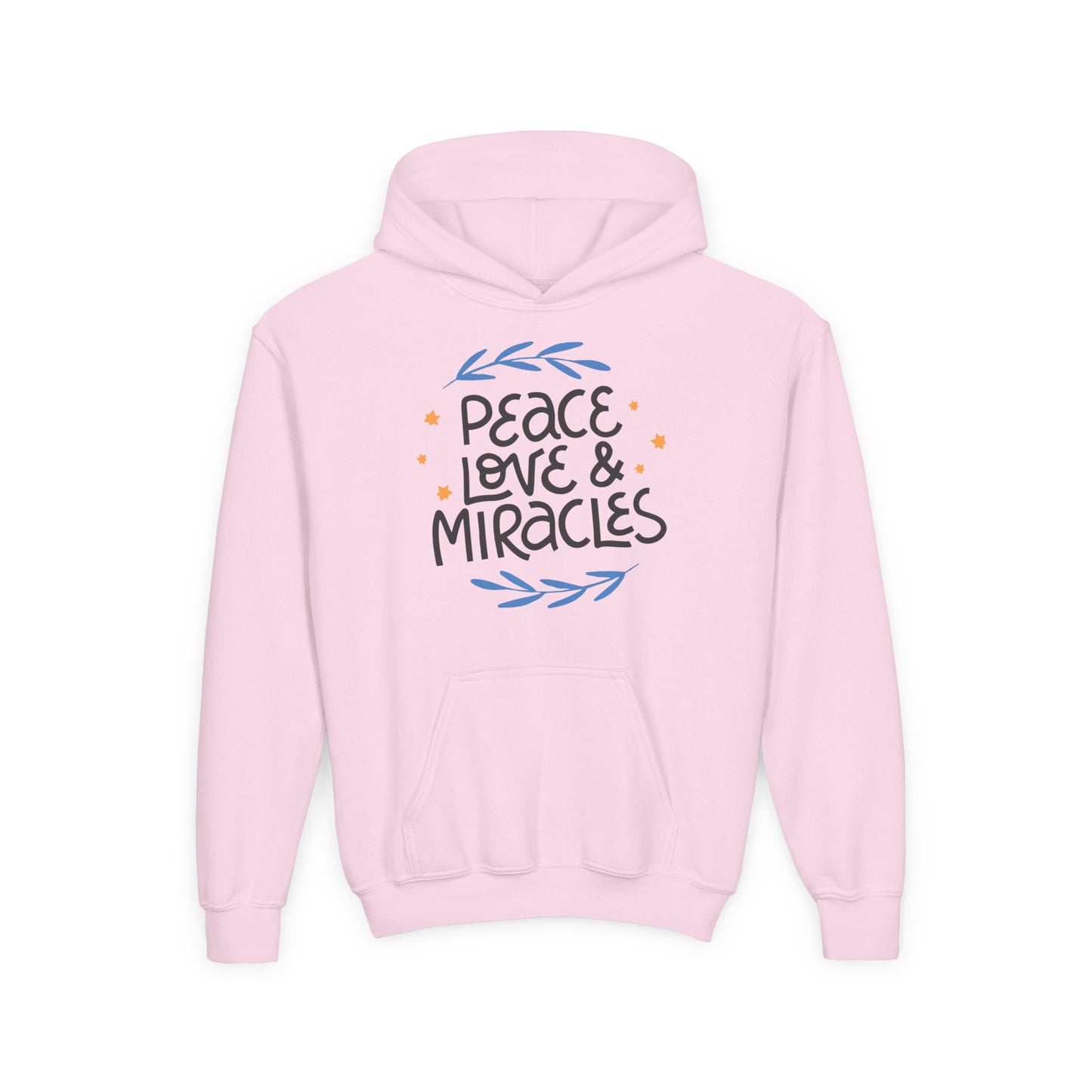 Hanukkah Peace Love & Miracles 2 Youth Hoodie
