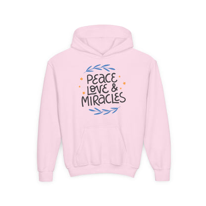 Hanukkah Peace Love & Miracles 2 Youth Hoodie