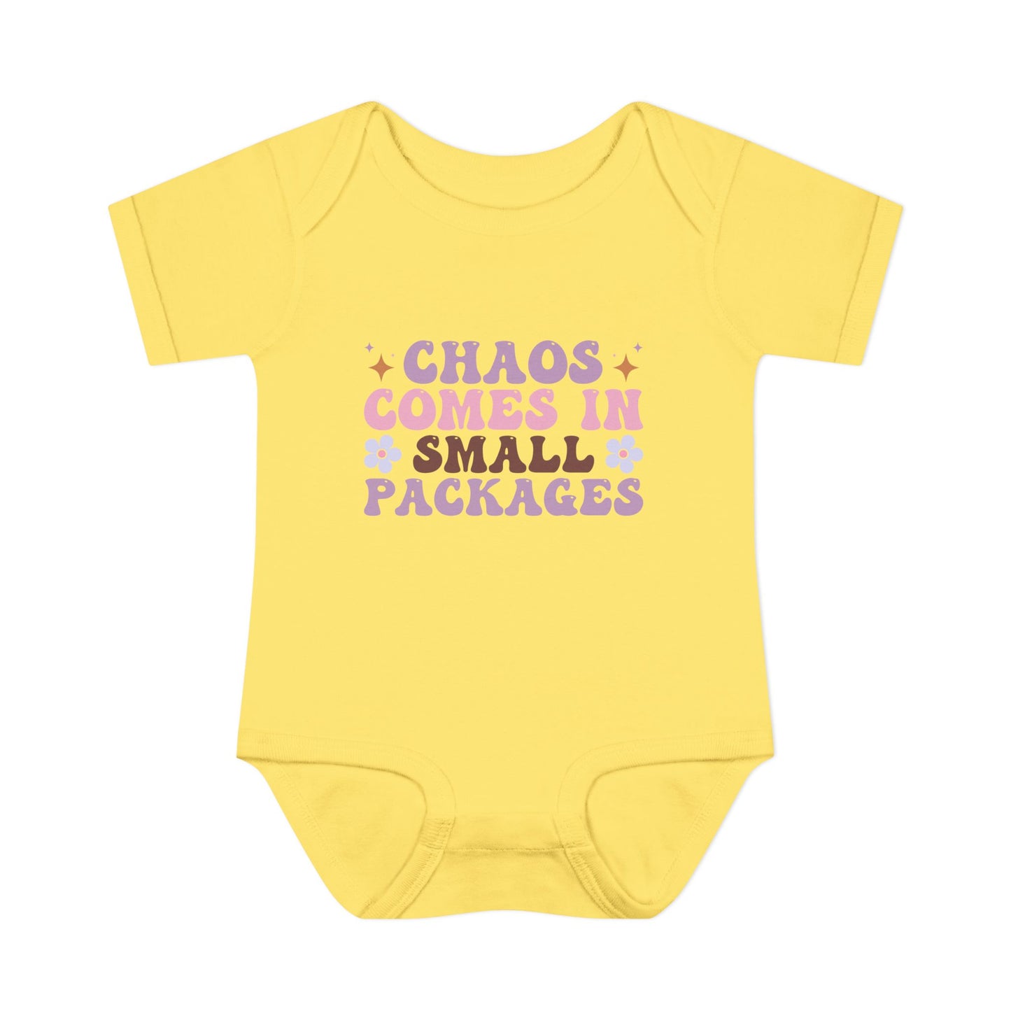 Chaos Comes In Small Packages Baby Rib Bodysuit