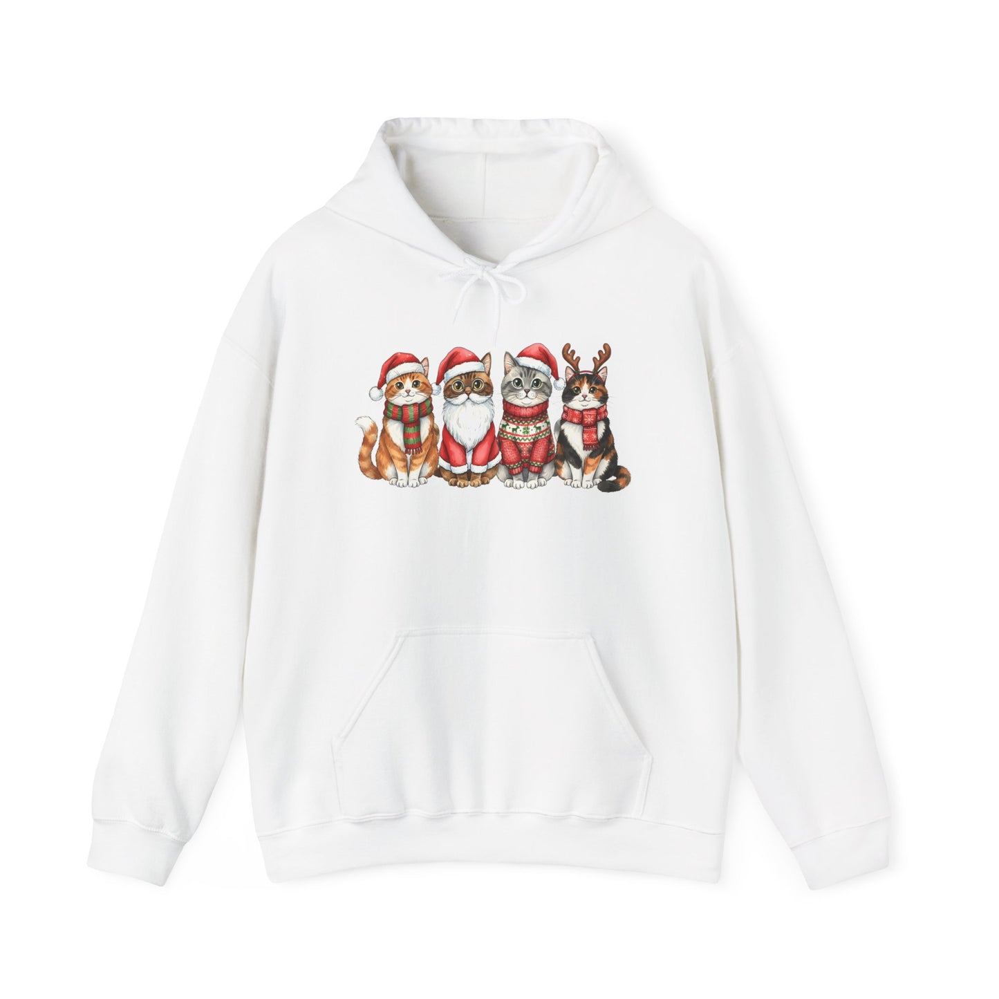 Santa Claus Cats Adult Heavy Blend™ Hooded Sweatshirt